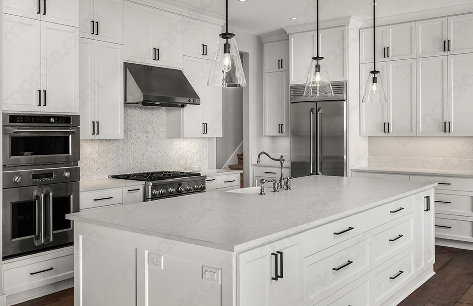 Classic White Quartz kitchen islands: Timeless Elegance for Modern Homes